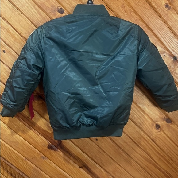 Top Gun Green Jacket Coat Da Fei Li Full-zip MA-1 Bomber Flyer's Kid's Youth 6 - Picture 8 of 12